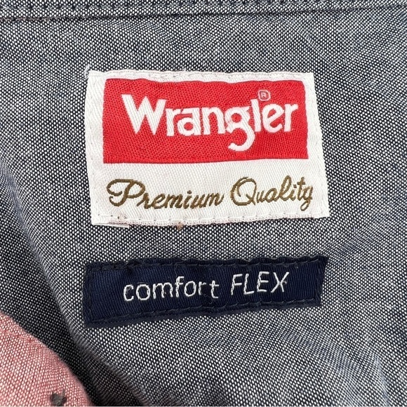 XL WRANGLER BRICK RED SHORT SLEEVE COMFORT FLEX BUTTON FRONT SHIRT STRETCH CASUA - Picture 6 of 8